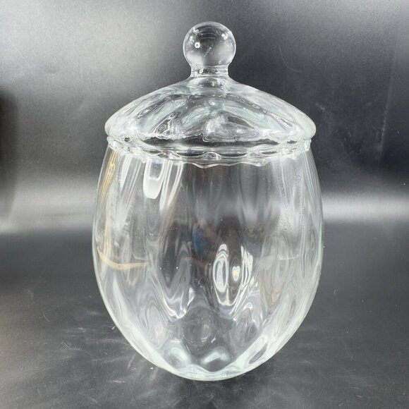 Princess House Optic Clear Glass Apothecary Jar Canister Container Vintage Decor - Picture 9 of 14